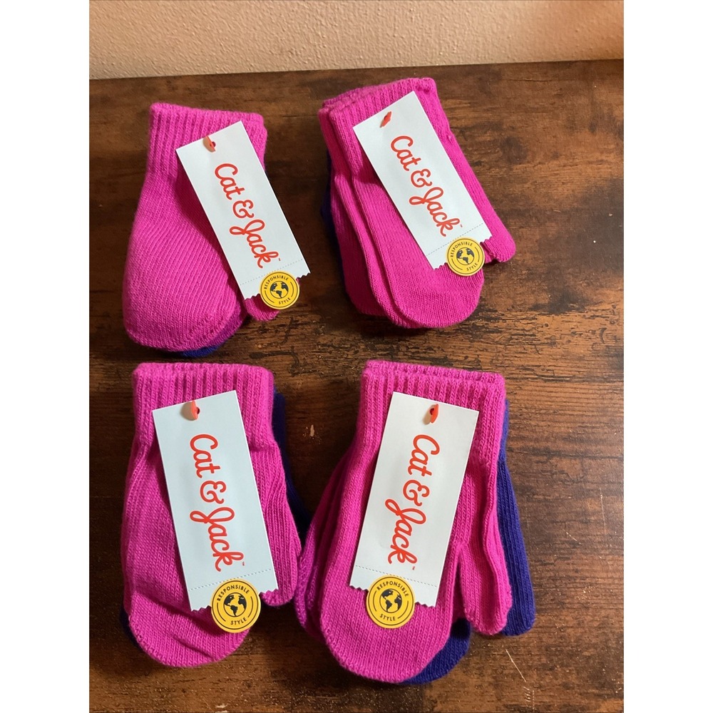 Toddler Mittens 4-3 Pack (12 Total) Cat & Jack Pink Magenta Purple 2T-5T Gloves